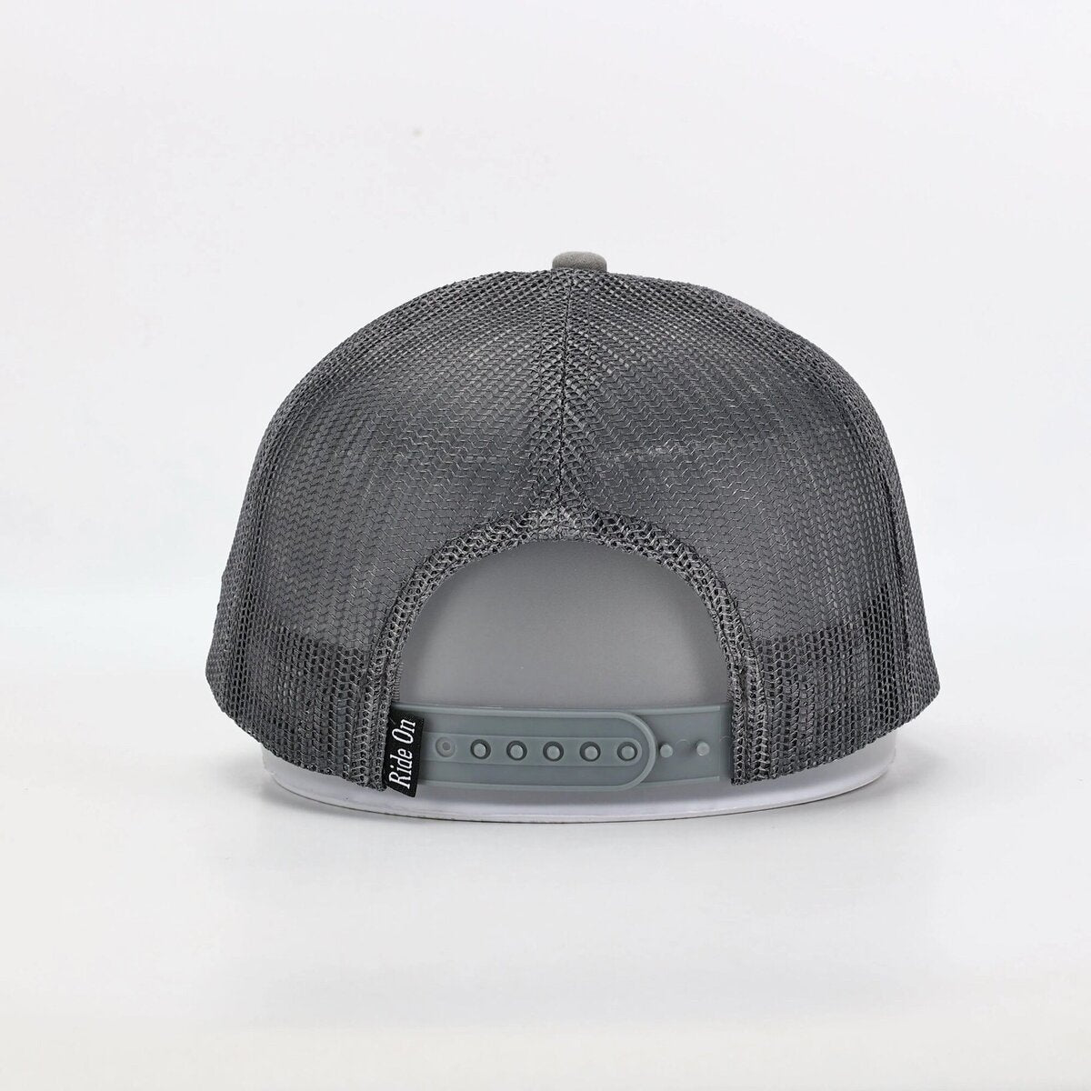 Charcoal Suede Snapback Hat Snap Closure Detail