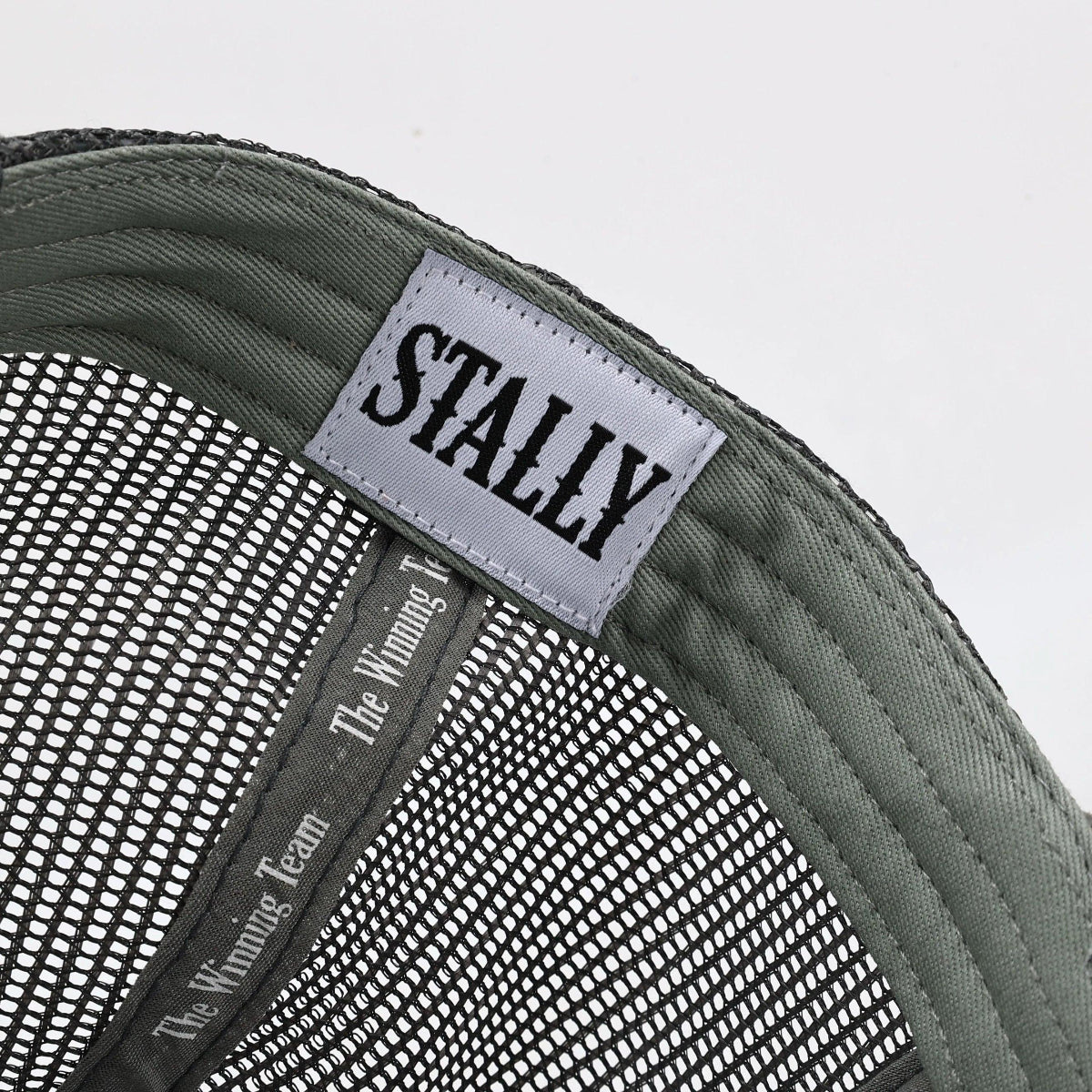 Stally OG Charcoal Trucker Hat Being Worn
