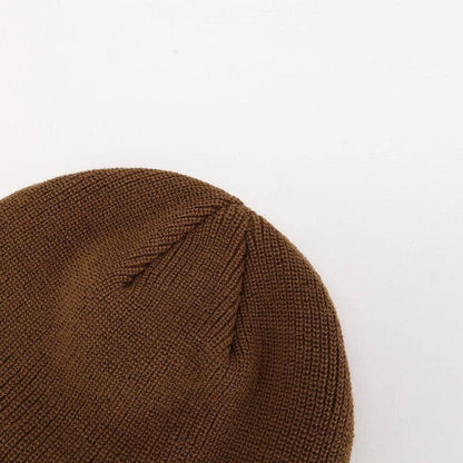 Brown Stally Beanie Knit Texture Detail