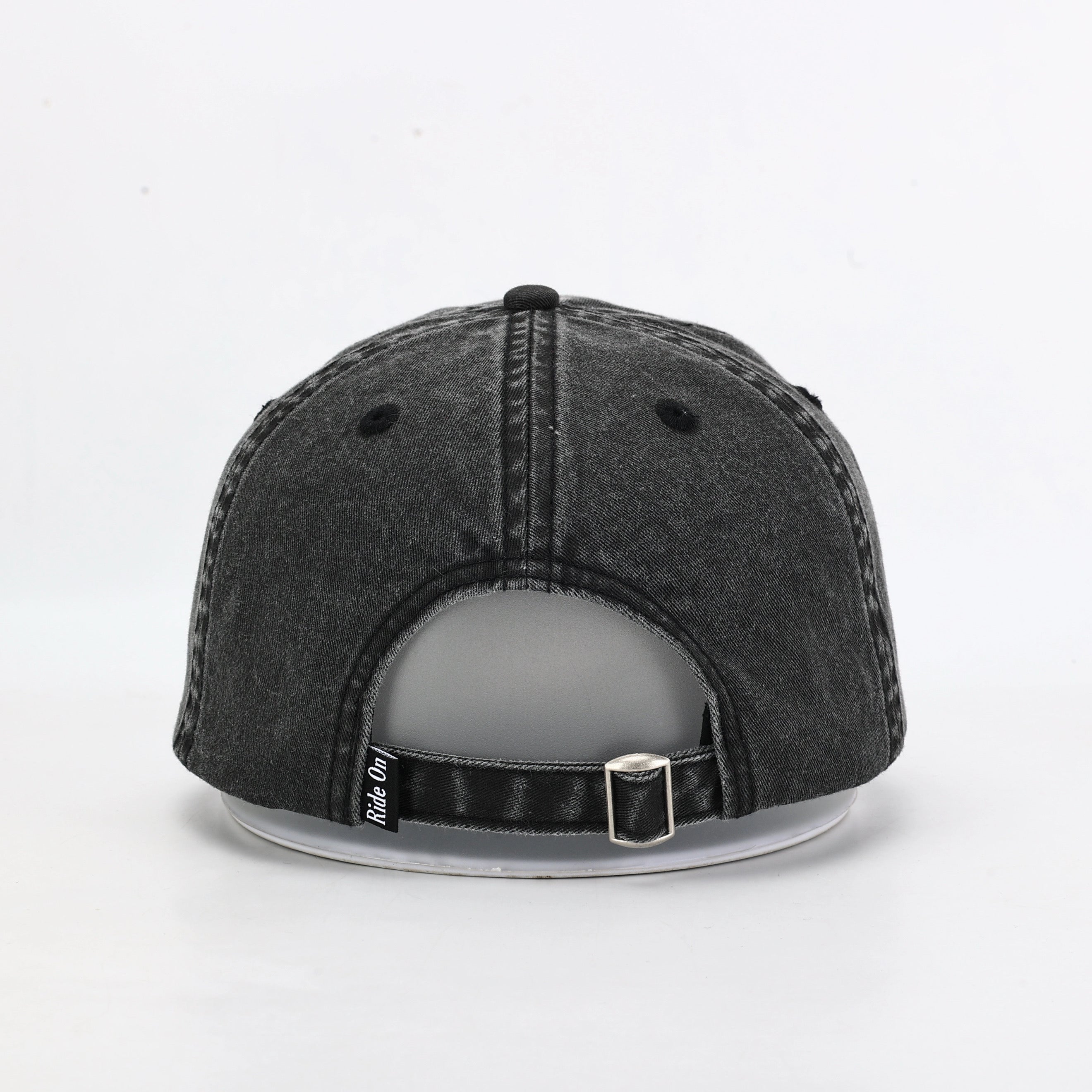 Stally Charcoal Washed Denim Western Cap Being Worn