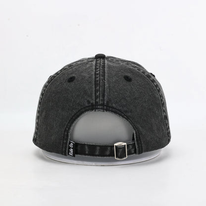 Stally Charcoal Washed Denim Western Cap Being Worn