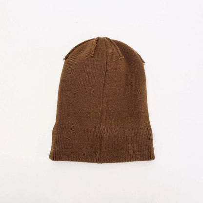 Stally Brown Beanie Being Worn Outdoors