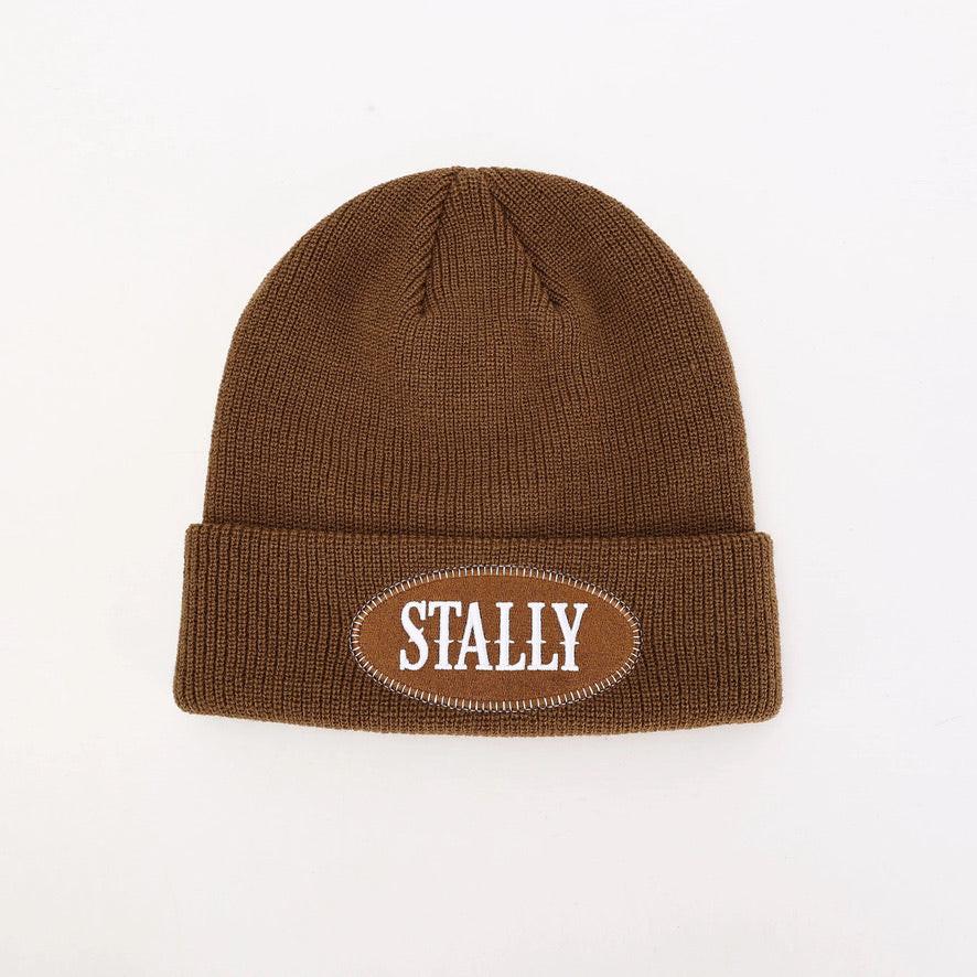 Stally Brand Frontier Beanie in Brown Western Knit Hat Front View
