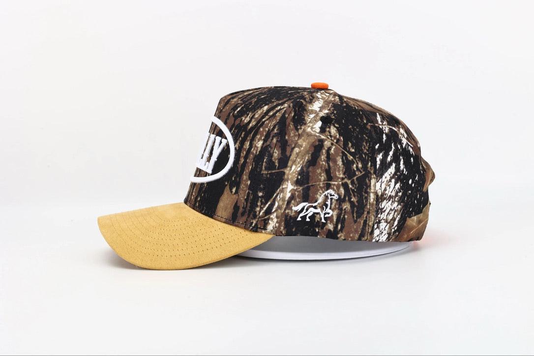 Camo Stally Western Hat Side View with Camouflage Pattern