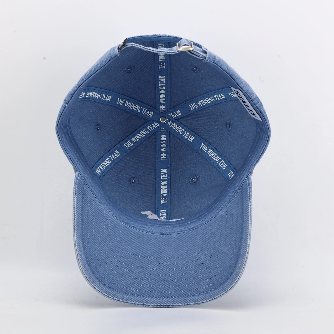 Stally Blue Denim Western Hat Embroidered Logo Close Up