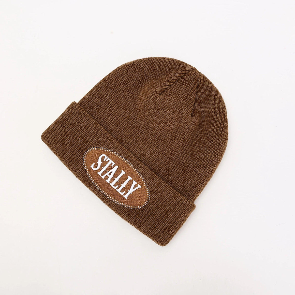 Stally Signature Beanie Logo Patch Detail Close Up