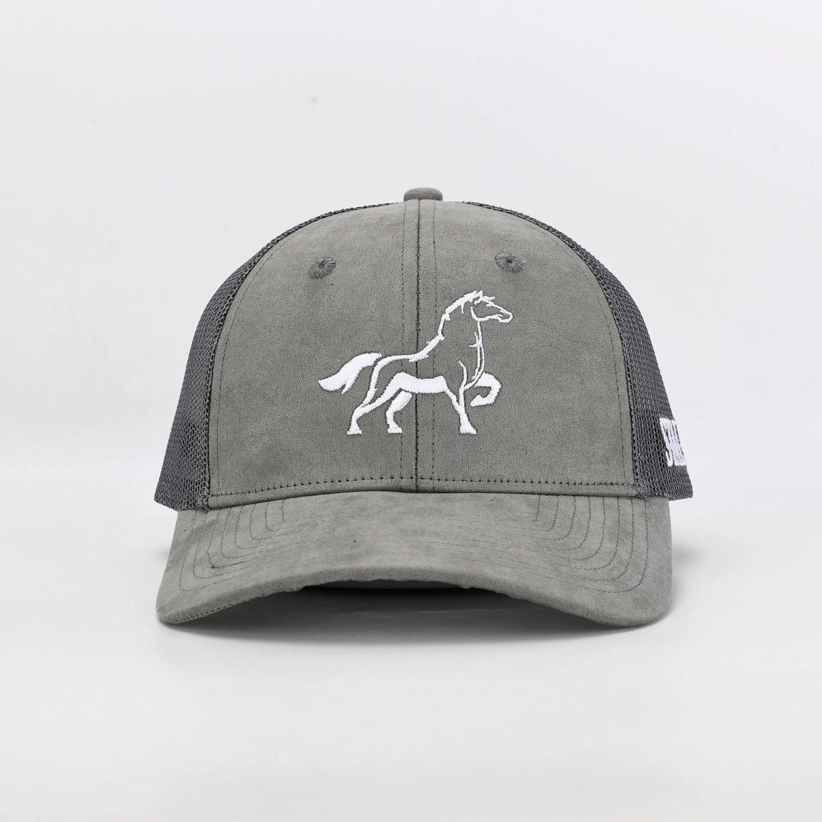 Stally Charcoal Suede Snapback Side Profile View