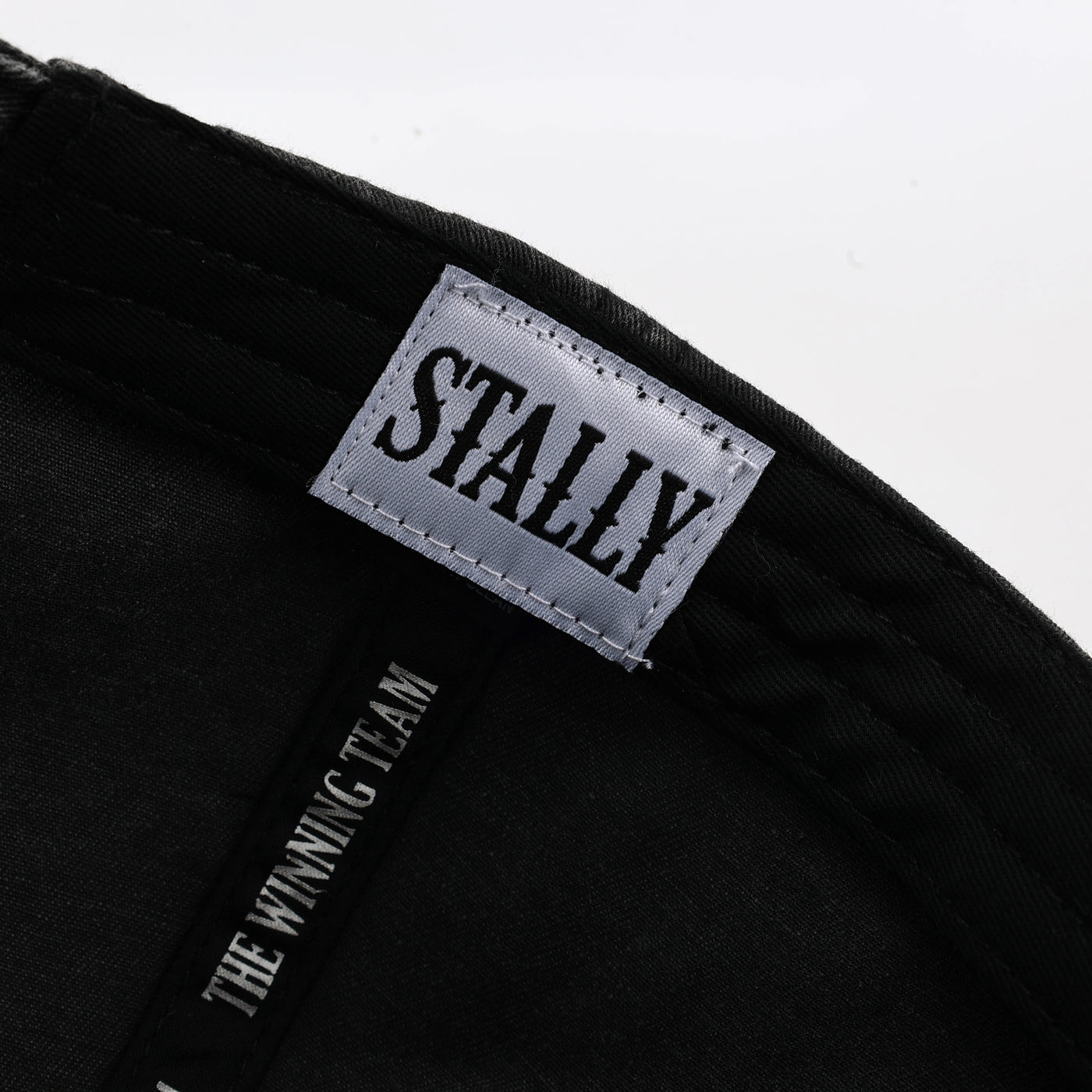 Stally Brand Black Denim Dad Hat Top Down View