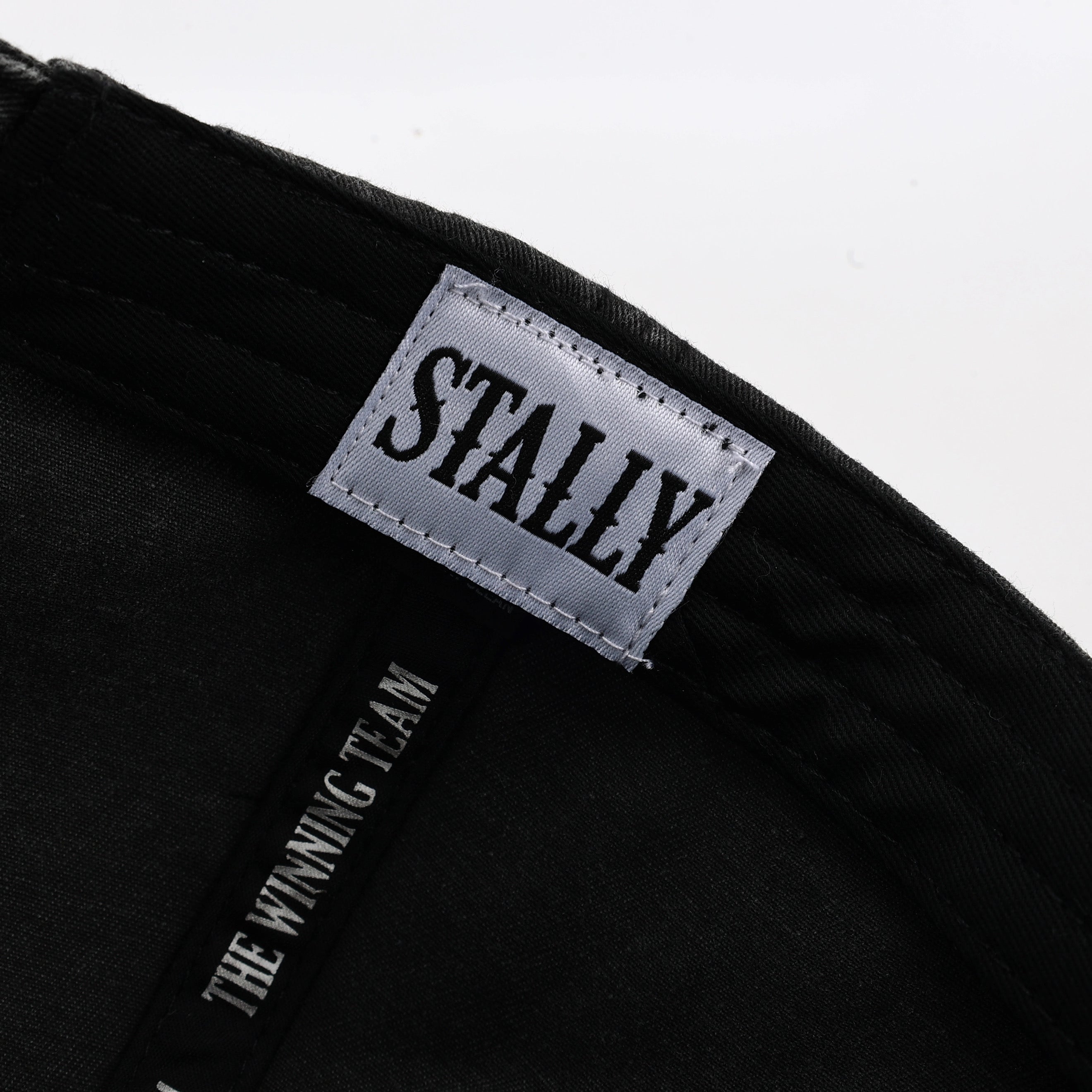 Stally Brand Black Denim Dad Hat Top Down View