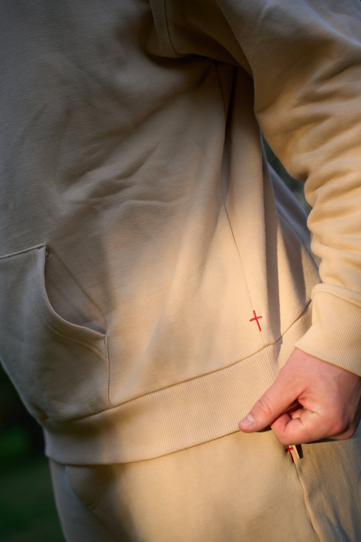STALLY Draft Hoodie and Draft Mens Straight Leg in Saddlewood on model
