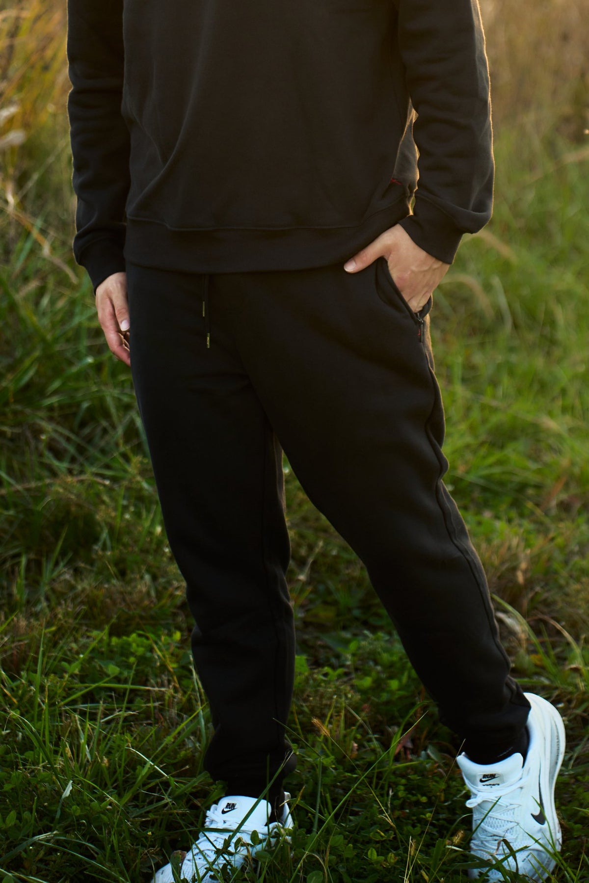 STALLY Range Mens Jogger in Coal Black on model