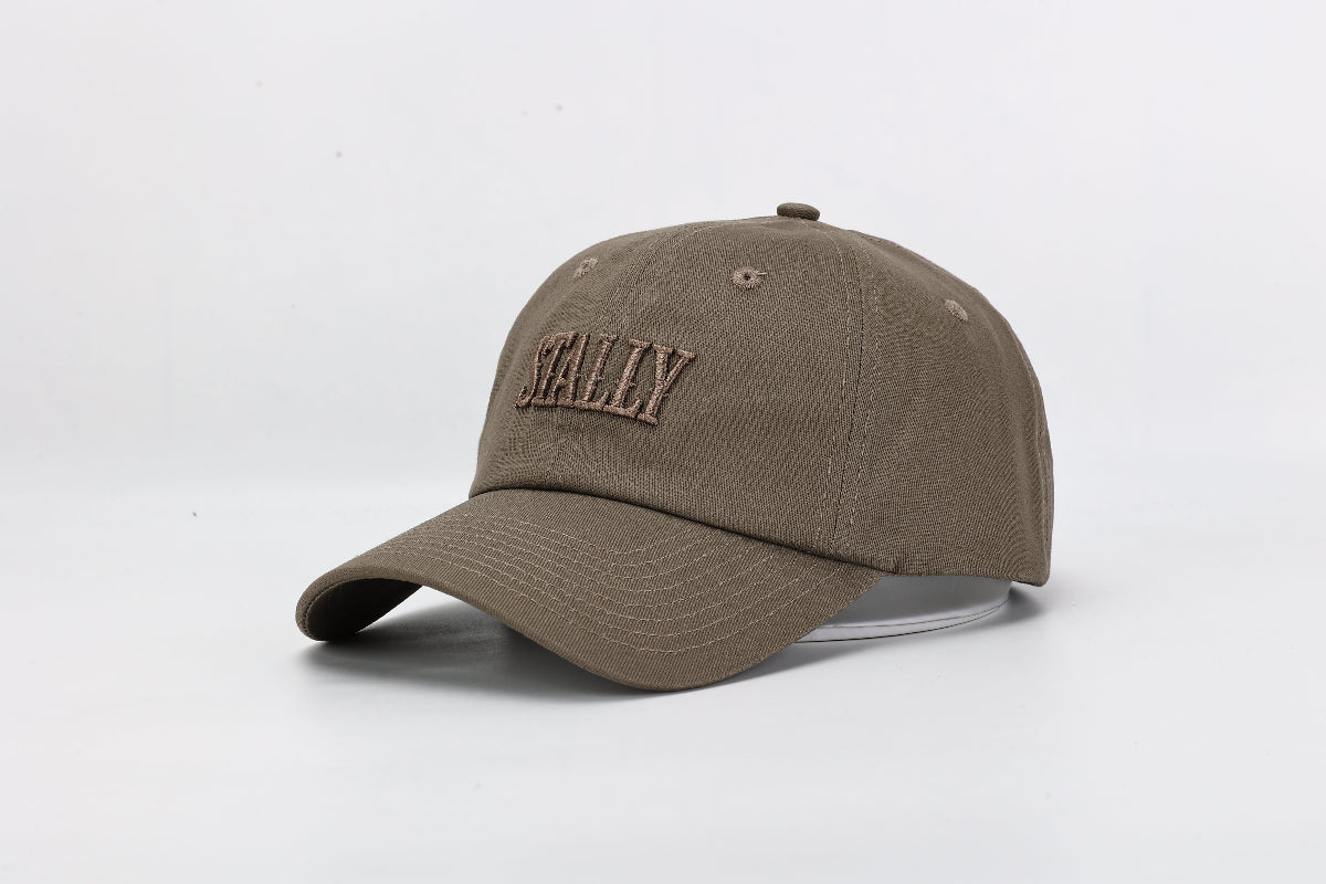 Stally Brand Khaki Low-Profile Dad Hat Front View