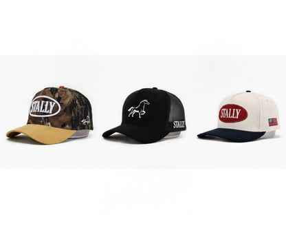Stally Brand Thoroughbred 3 Pack Western Hat Bundle with OG All American and Camo